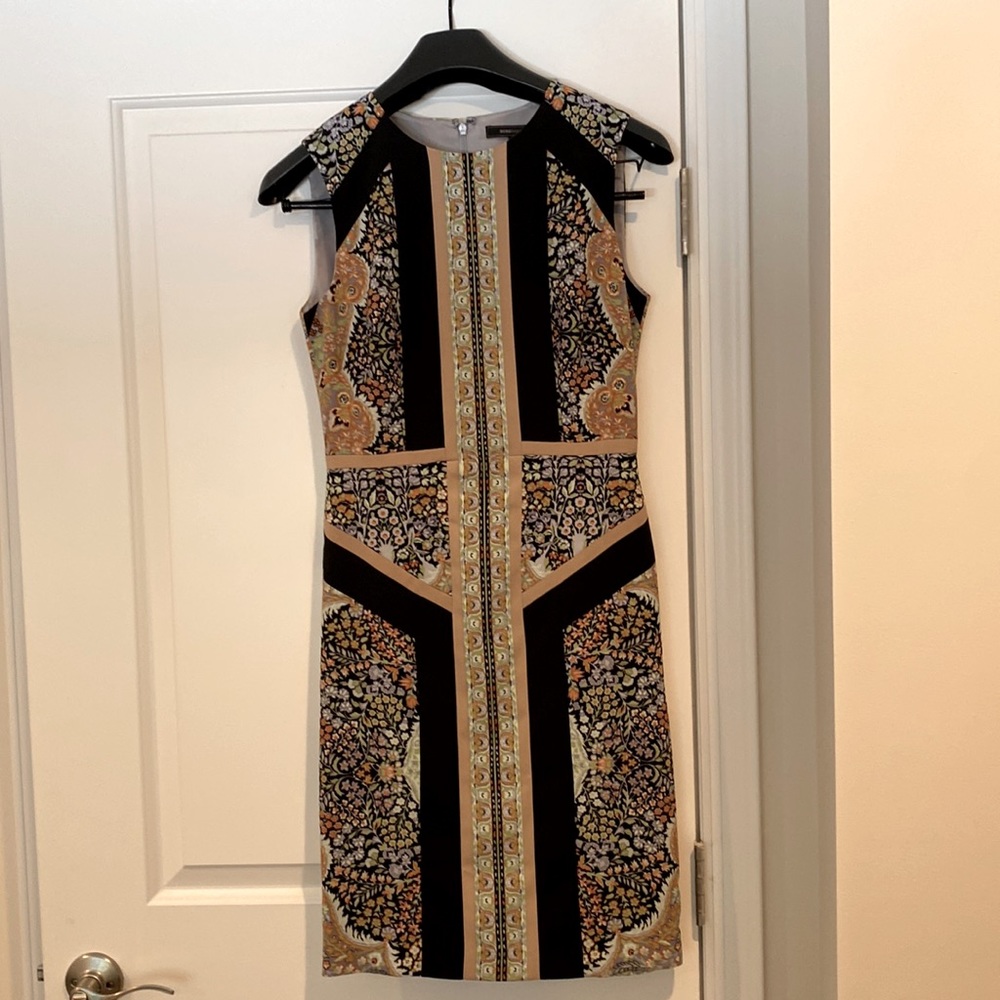 NWOT BCBG MaxAzria Black and Floral Pencil Dress